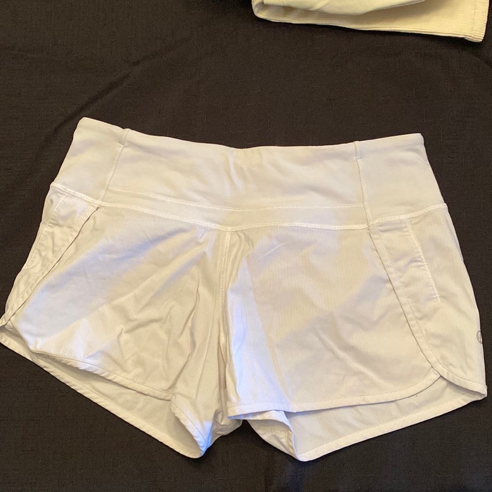 White lulu lemon shorts